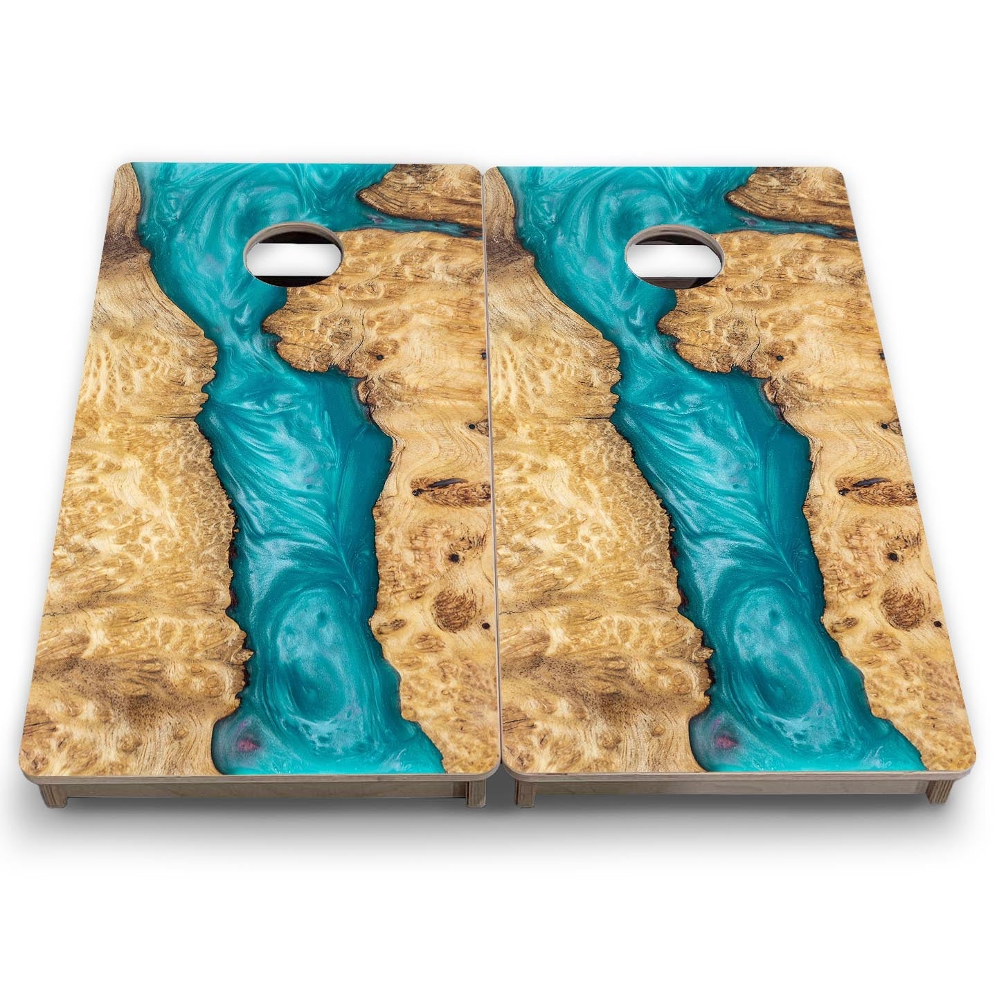 Teal Epoxy - Mini or Vacation Size Cornhole Boards Cornhole Solutions