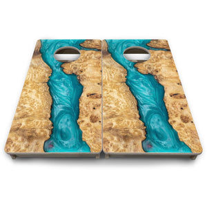 Teal Epoxy - Mini or Vacation Size Cornhole Boards Cornhole Solutions