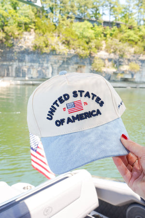 United States of America - Denim Blue Vintage Trucker Hat by KenzKustomz, Southern lifestyle apparel detail photo 4