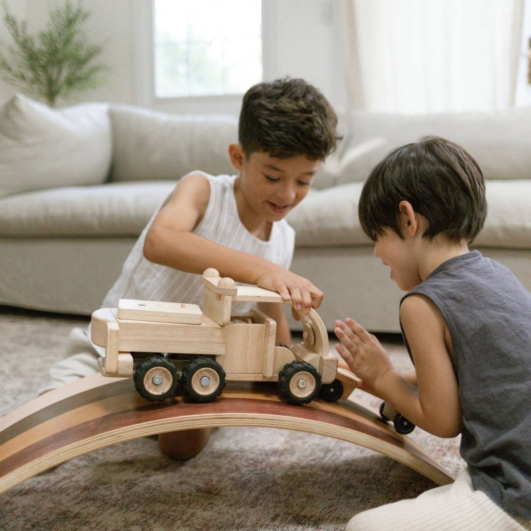 Wobble Board by Bunny Hopkins, handcrafted wooden activity toy product and lifestyle photo 8