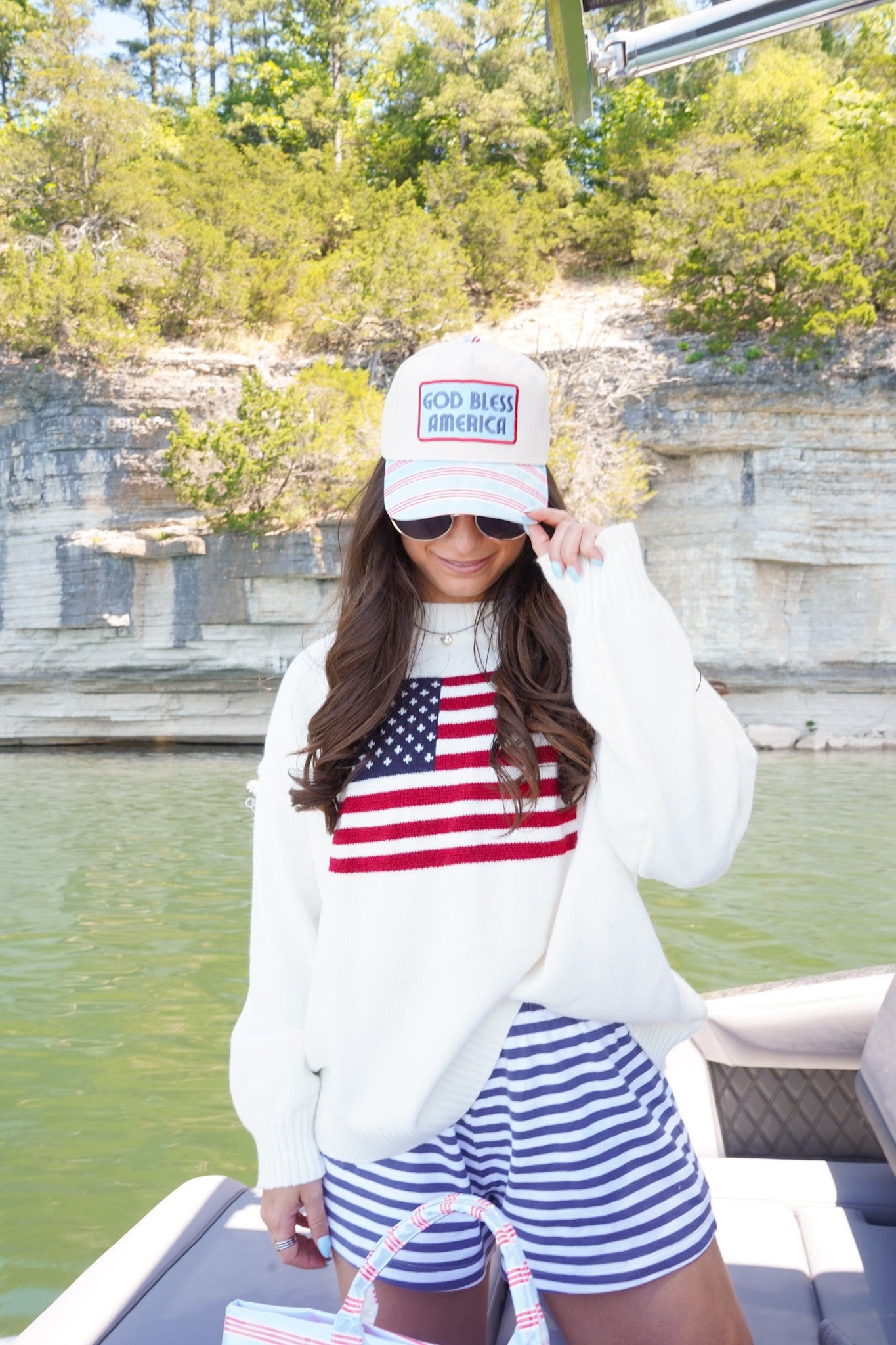God Bless America - Vintage Trucker Hat - PREORDER by KenzKustomz, Southern lifestyle apparel detail photo 5