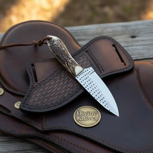 Crown Stag Drop Point Hunter Knife for Field Dressing and Camp Use