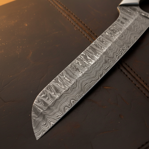 Gut Hook Skinning Knife with Contoured Wood Handle
