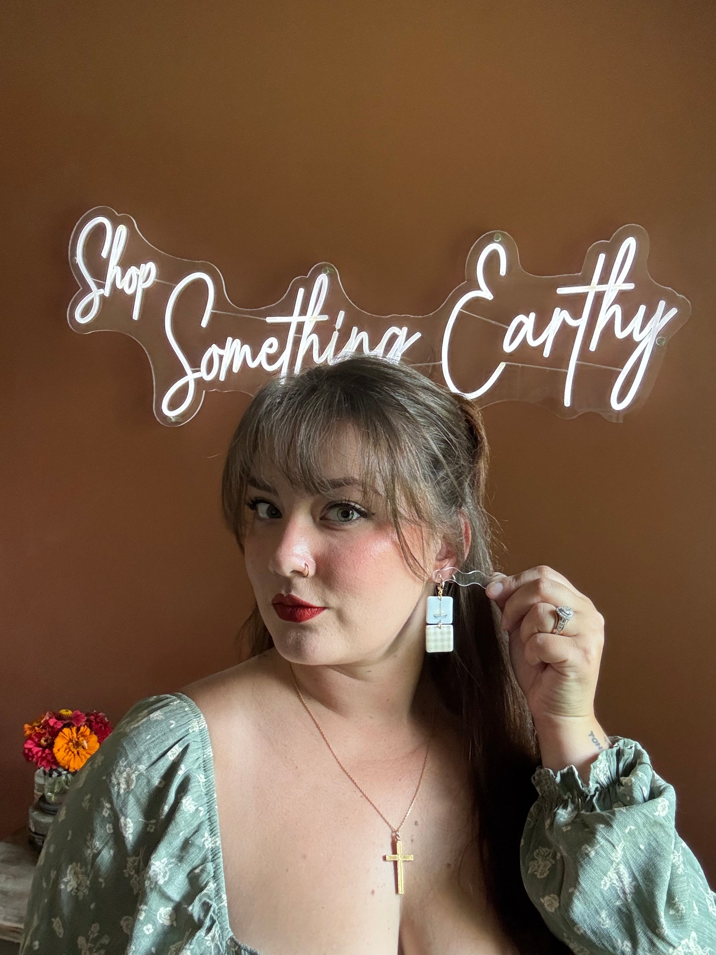 The Gardener’s Daughter handmade polymer clay earrings by Shop Something Earthy — view 2 of 2