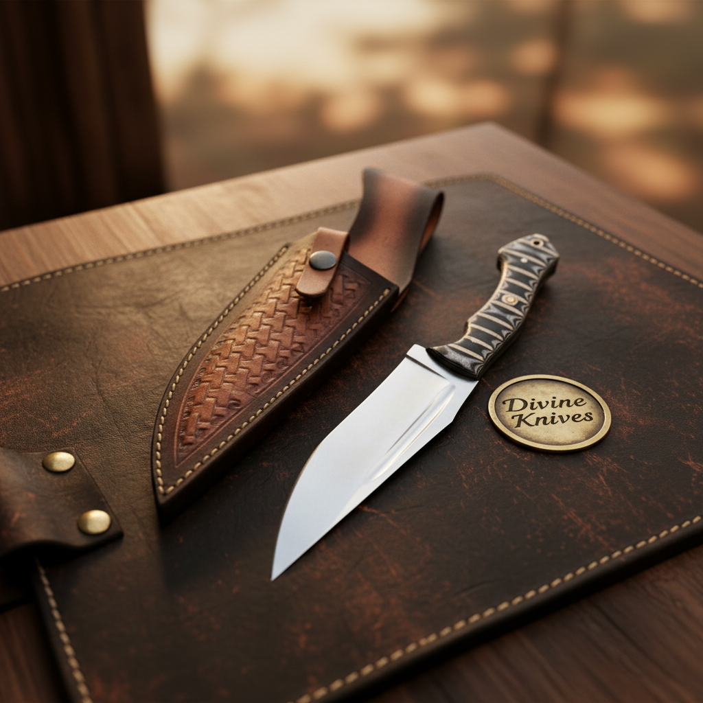 Scalloped Micarta Clip-Point Knife with a smooth satin blade
