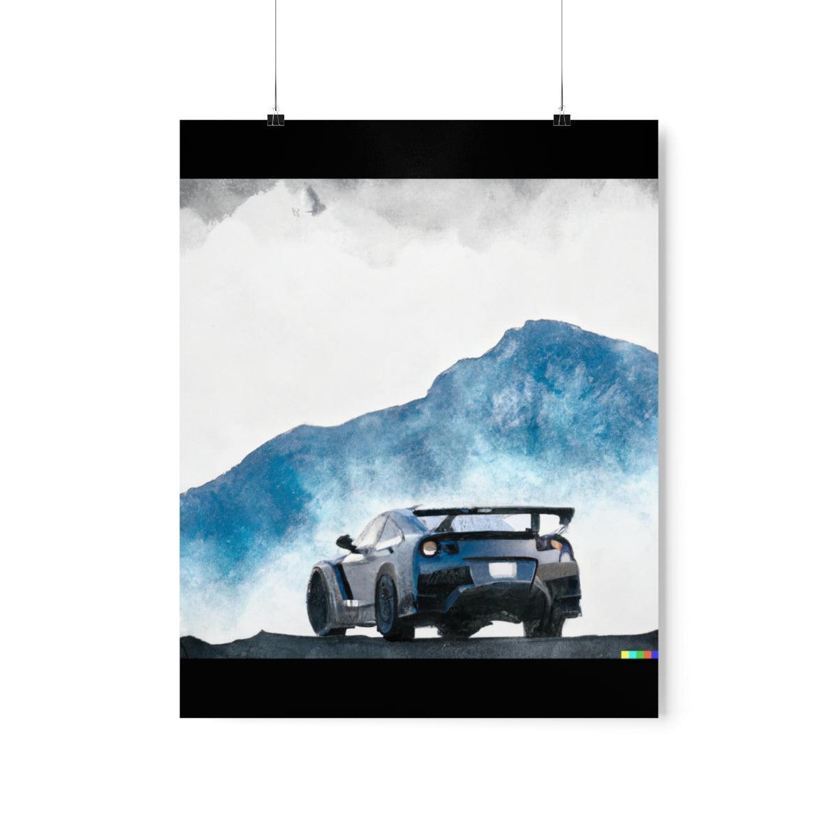 Nissan GTR water color Matte Vertical Posters