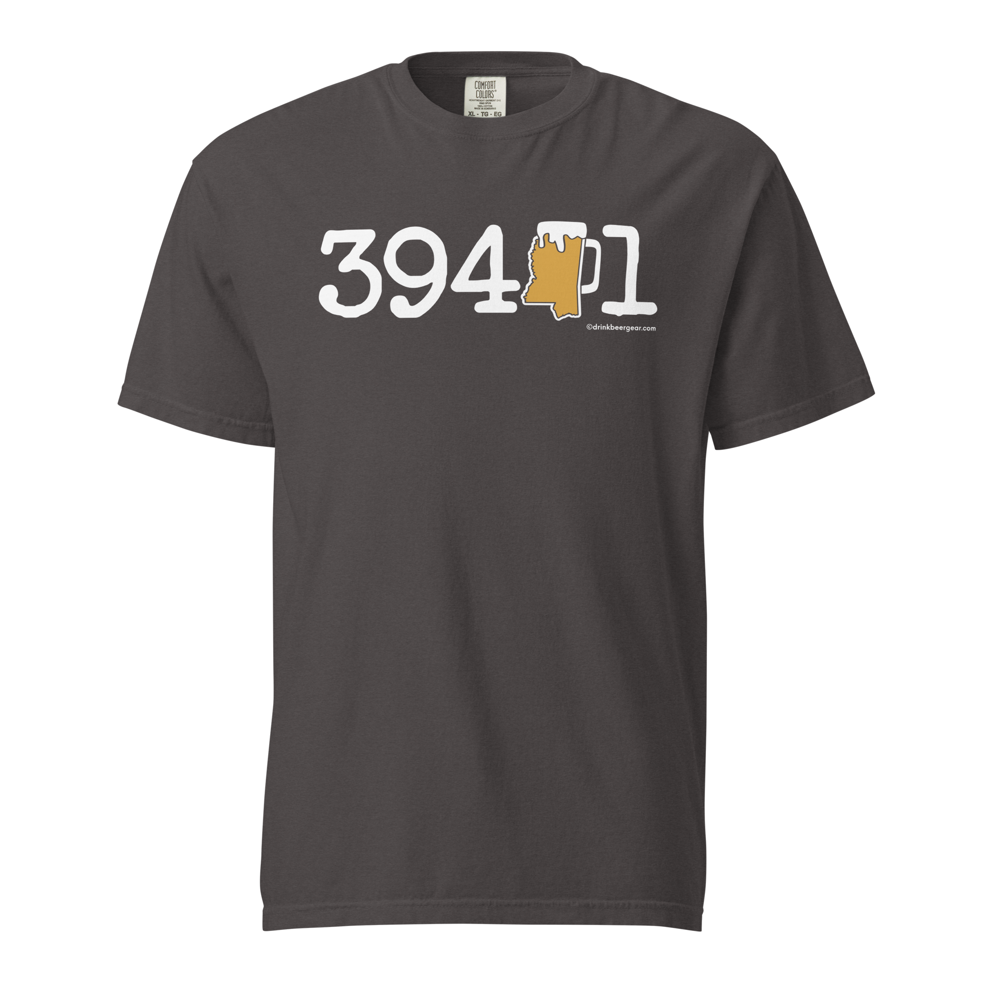 39401 Hattiesburg, Mississippi Zip Code Beer Mug Tee - COMFORT COLORS BRAND TEE Drink Beer Gear