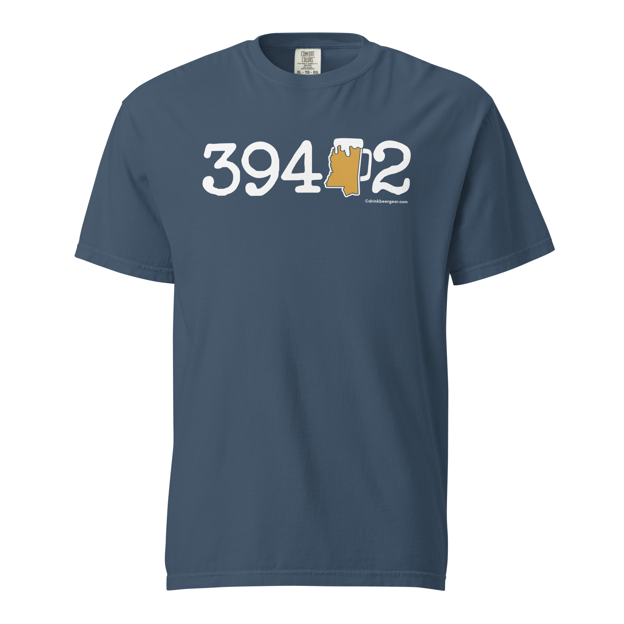 39402 Hattiesburg, Mississippi Zip Code Beer Mug Tee - COMFORT COLORS BRAND TEE Drink Beer Gear