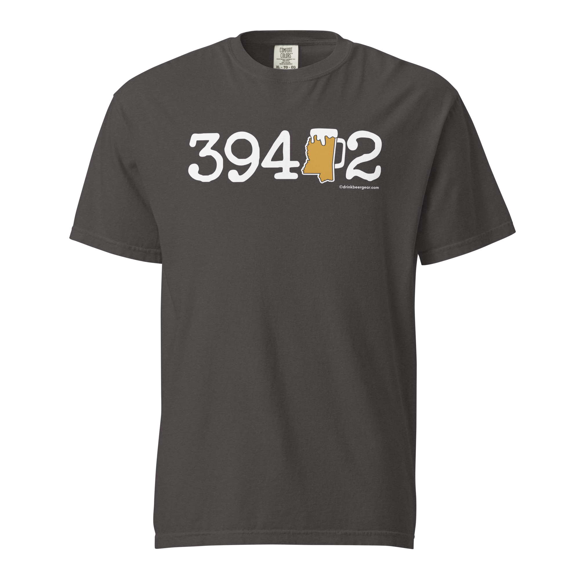 39402 Hattiesburg, Mississippi Zip Code Beer Mug Tee - COMFORT COLORS BRAND TEE Drink Beer Gear