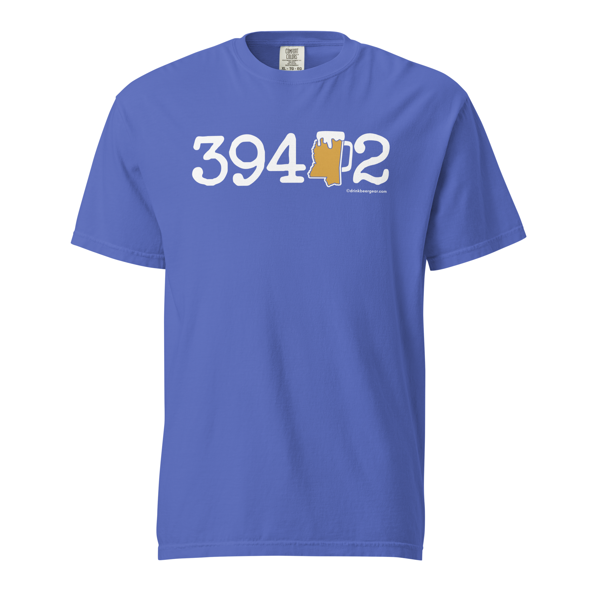 39402 Hattiesburg, Mississippi Zip Code Beer Mug Tee - COMFORT COLORS BRAND TEE Drink Beer Gear
