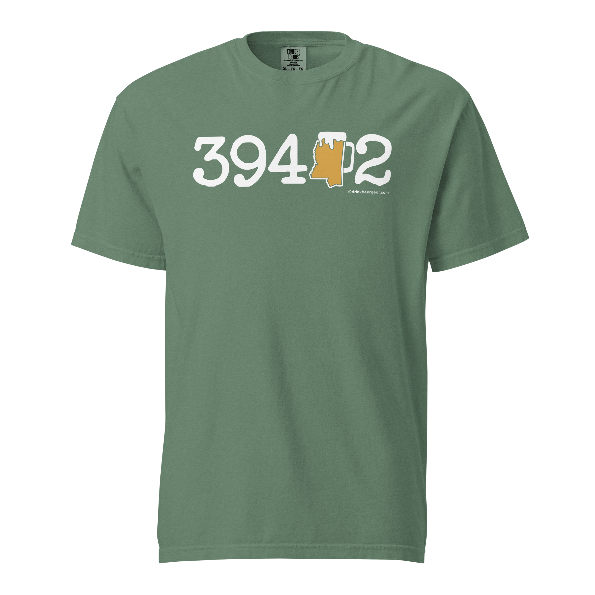 39402 Hattiesburg, Mississippi Zip Code Beer Mug Tee - COMFORT COLORS BRAND TEE Drink Beer Gear