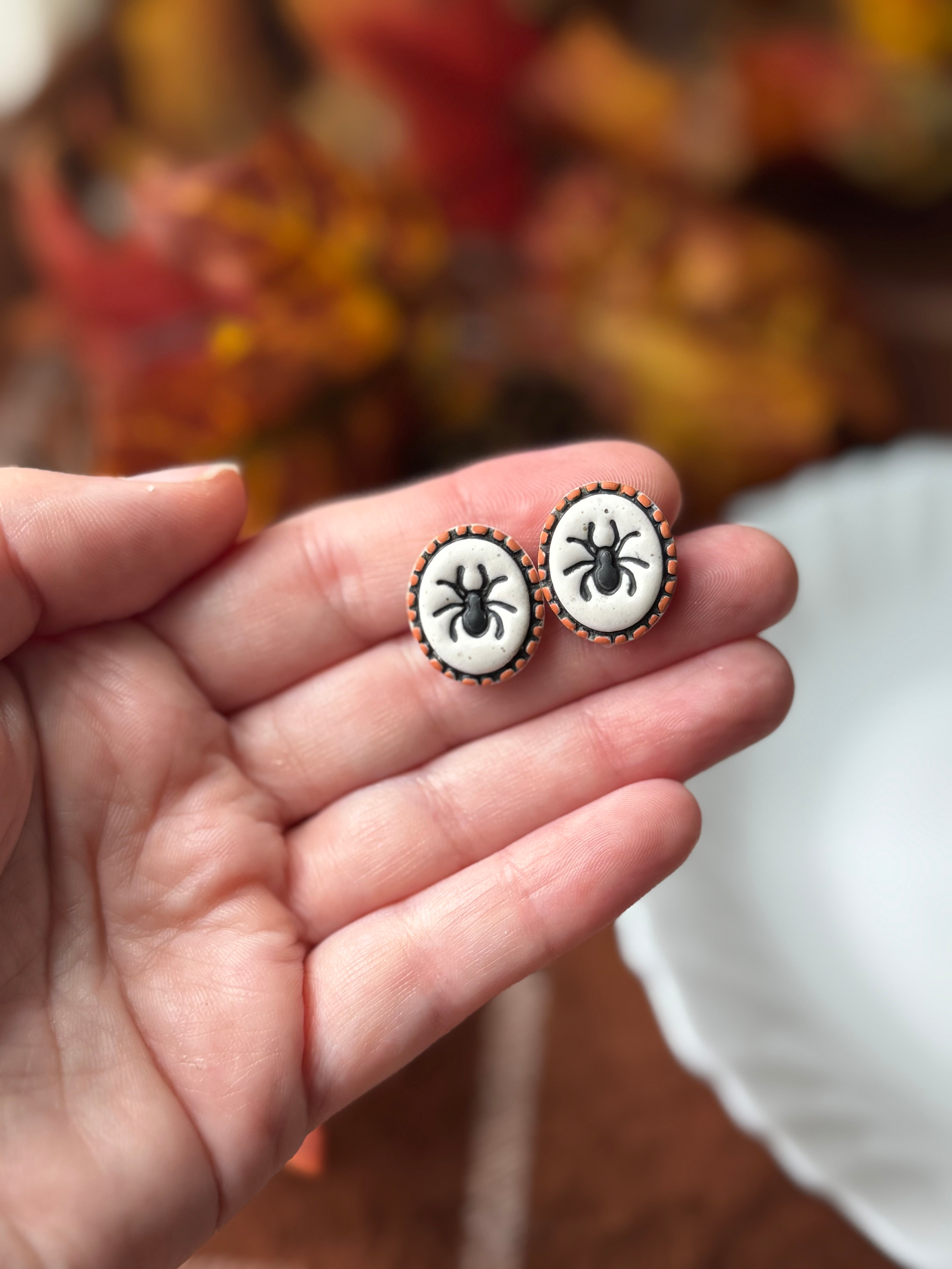 Ivory Spider Studs
