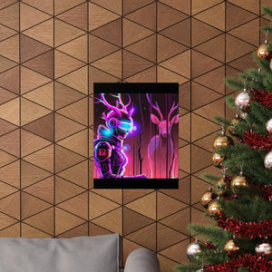 futuristic woman and deer Posters