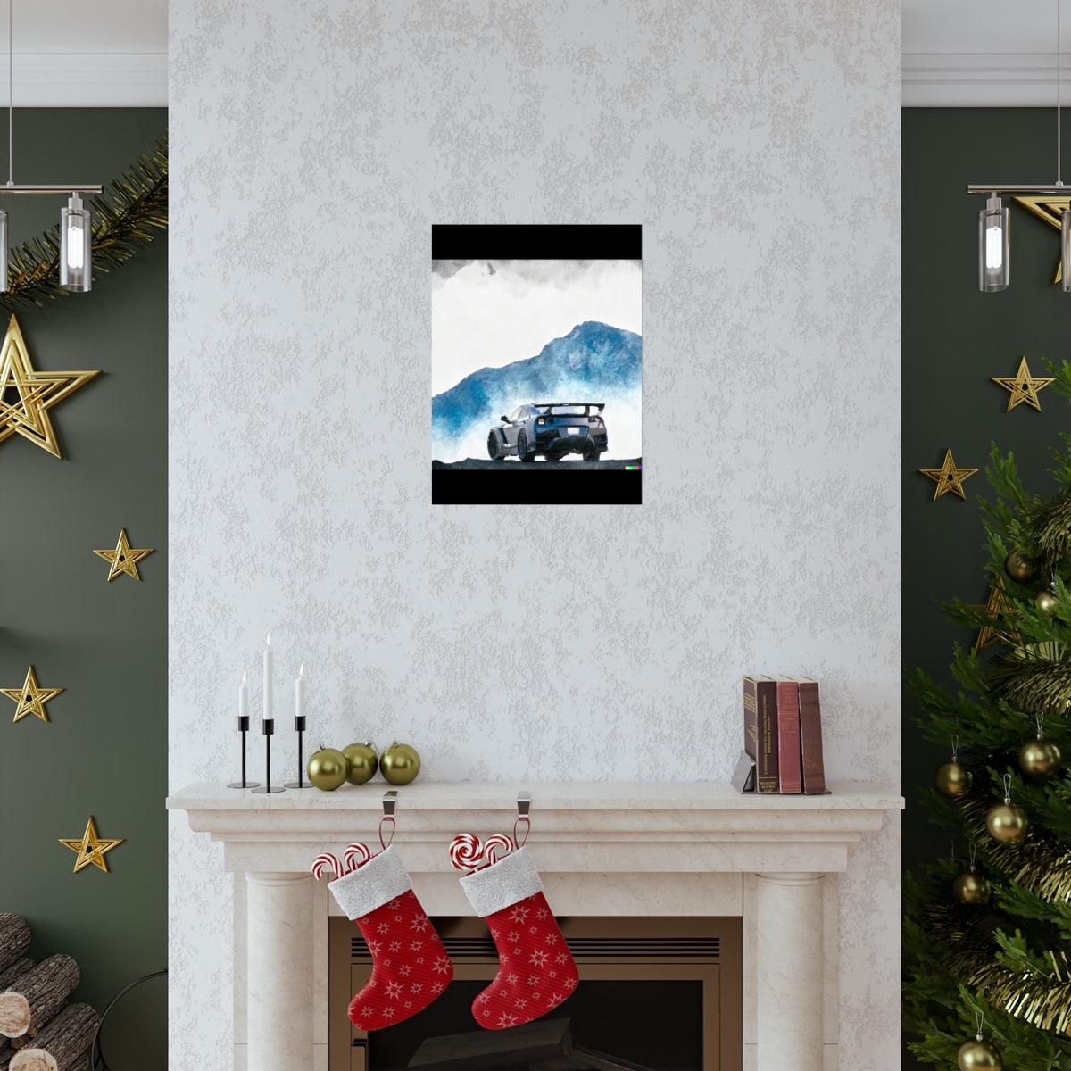 Nissan GTR water color Matte Vertical Posters