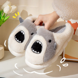 Snazzy Shark Plush Slippers by The Mississippi Mermaid Mercantile
