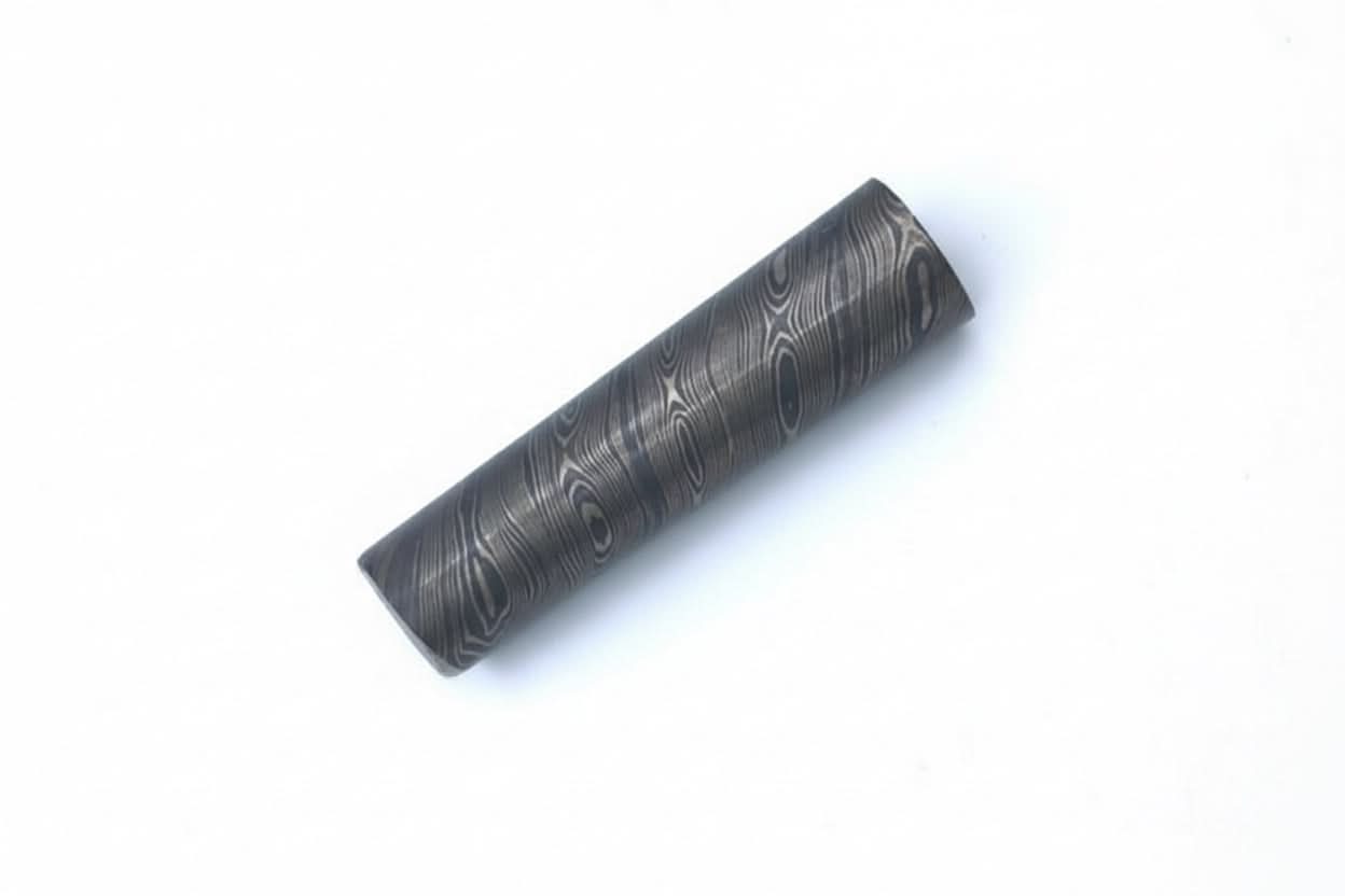 4 Inch Damascus Steel Round Bar Rod 1-1/8 Diameter for Ring Making by JW SteelCrafts, handmade jewelry main product photo