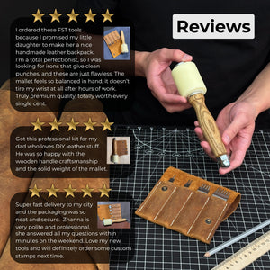 4-Piece Diamond Style Leather Pricking Iron and Leather Nylon Hammer