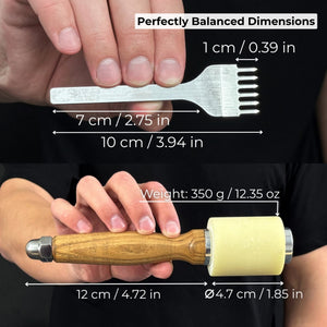 4-Piece Diamond Style Leather Pricking Iron and Leather Nylon Hammer
