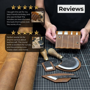 4-Piece Leatherworking Tool Set with Leather Sheaths