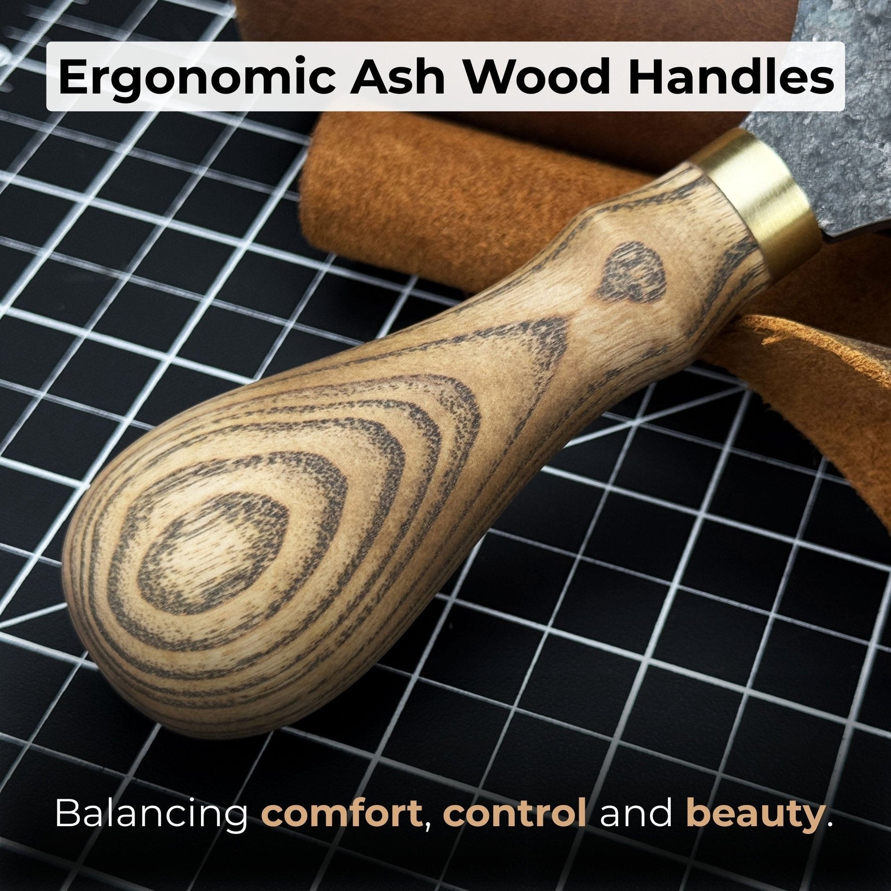 4-Piece Leatherworking Tool Set with Leather Sheaths