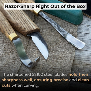 4-Piece Spoon Carving Tool Set with Sharpening Board