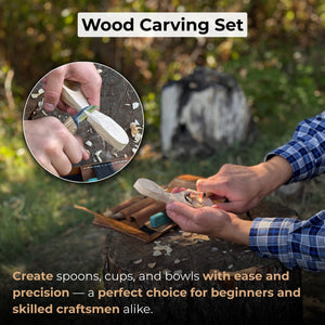 4-Piece Spoon Carving Tool Set with Sharpening Board