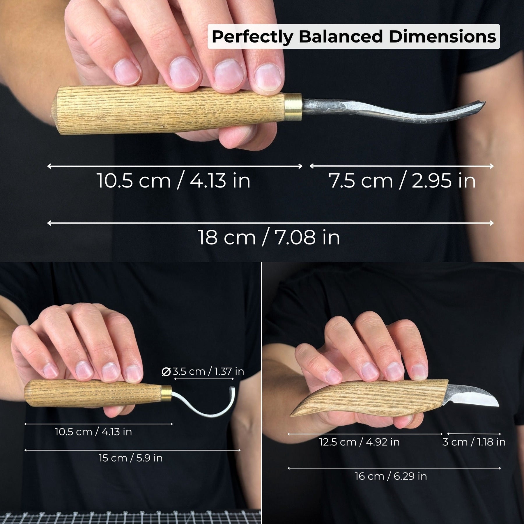 4-Piece Spoon Carving Tool Set with Sharpening Board