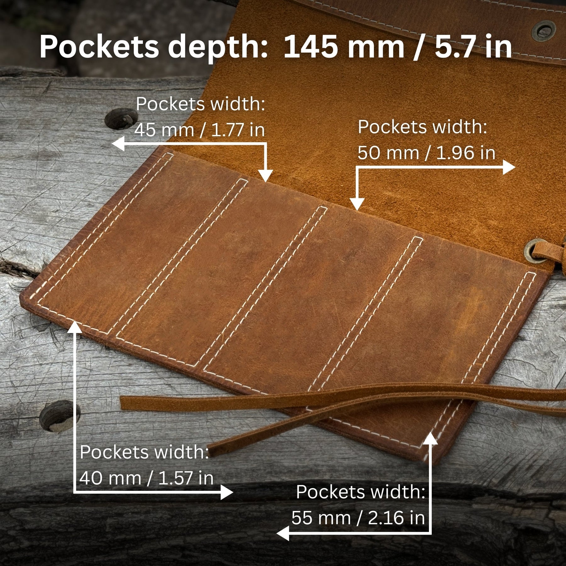 4 Pocket Leather Chisel Roll