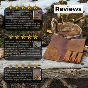 4 Pocket Leather Tool Roll for Carving Tools