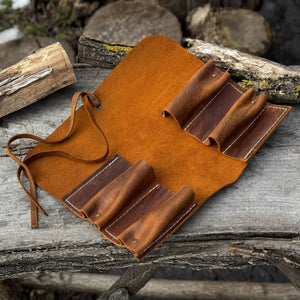 4 Pocket Leather Tool Roll