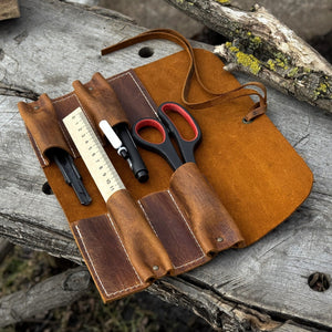 4 Pocket Leather Tool Roll