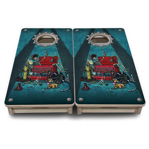 Garage Life - Mini Cornhole Board Set (12" x 24") with 8 Mini Bags by Cornhole Solutions, custom cornhole board detail photo 3