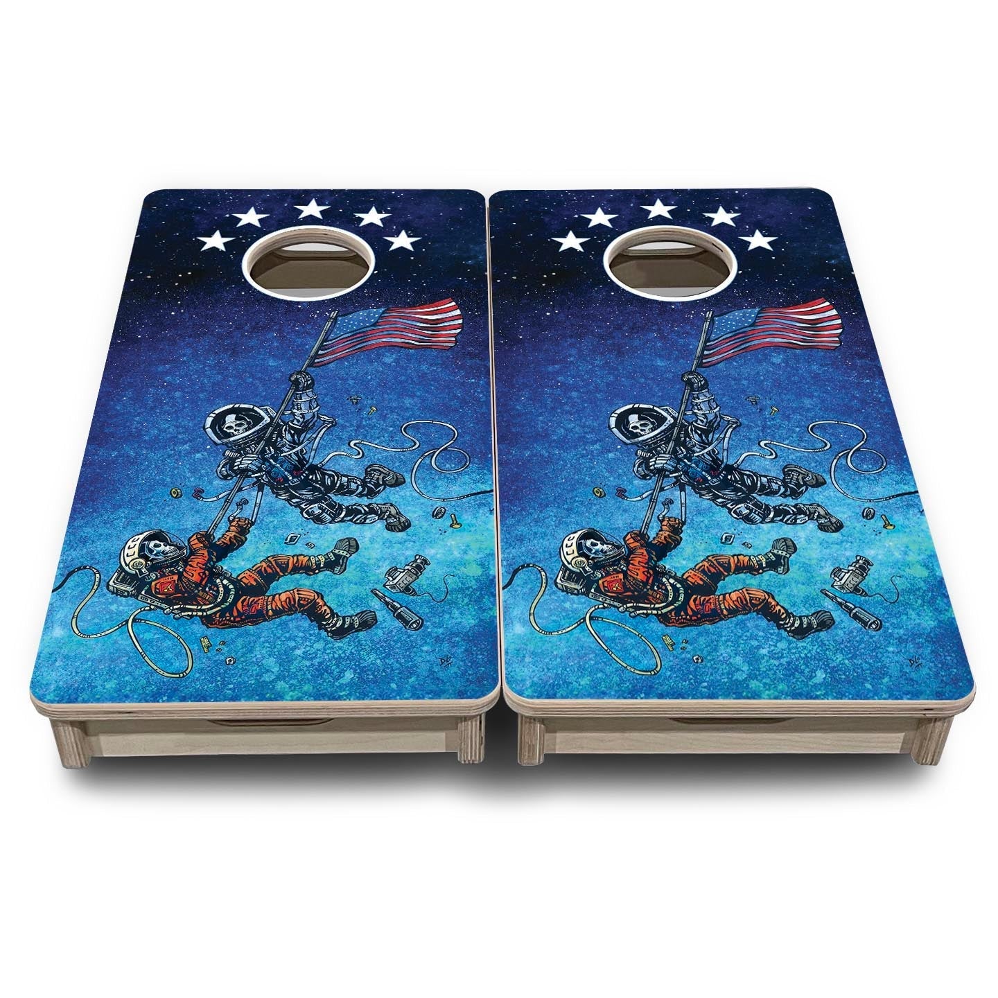 Space Race – Mini Cornhole Board Set (12" x 24") with 8 Mini Bags by Cornhole Solutions, custom cornhole board detail photo 3
