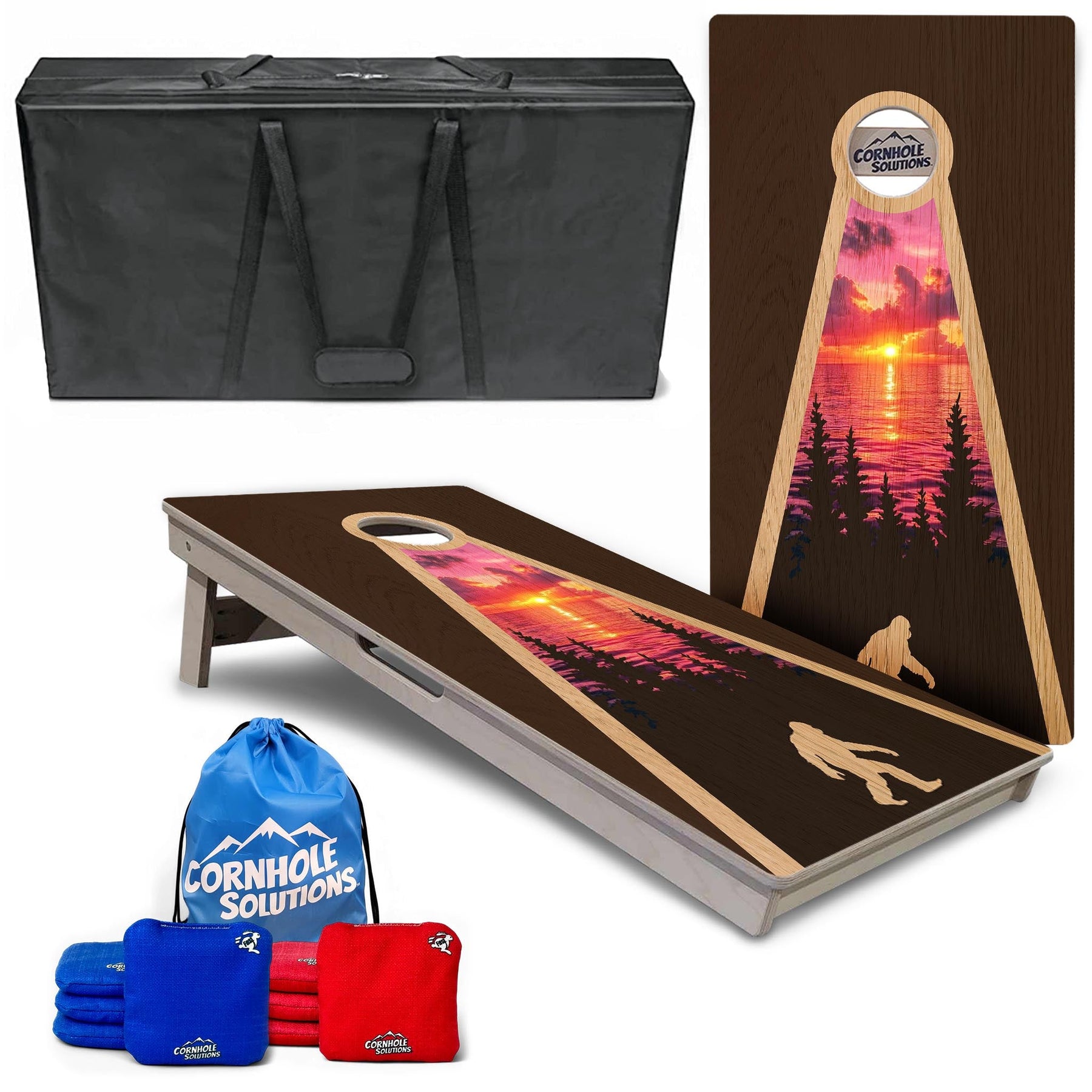 Complete Tournament Cornhole Bundle - Boards, Bags & Carrying Case - Bigfoot