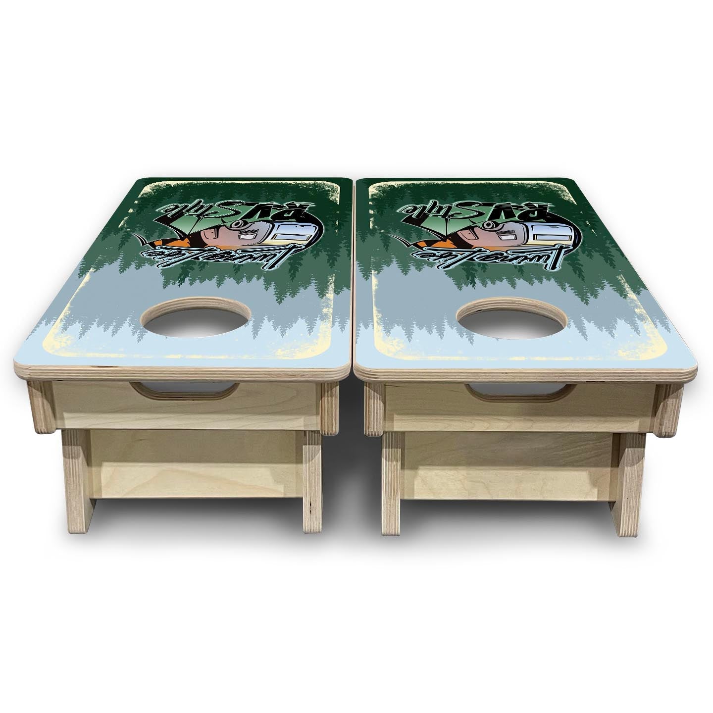 Living Life RV Style - Mini Cornhole Board Set (12" x 24") with 8 Mini Bags Cornhole Solutions