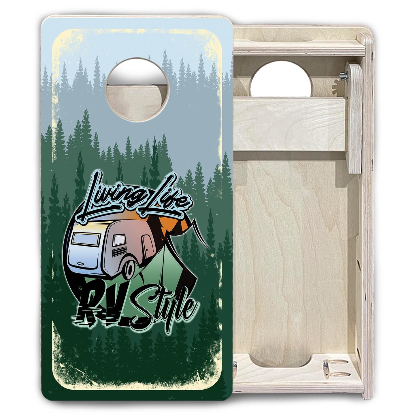 Living Life RV Style - Mini Cornhole Board Set (12" x 24") with 8 Mini Bags Cornhole Solutions