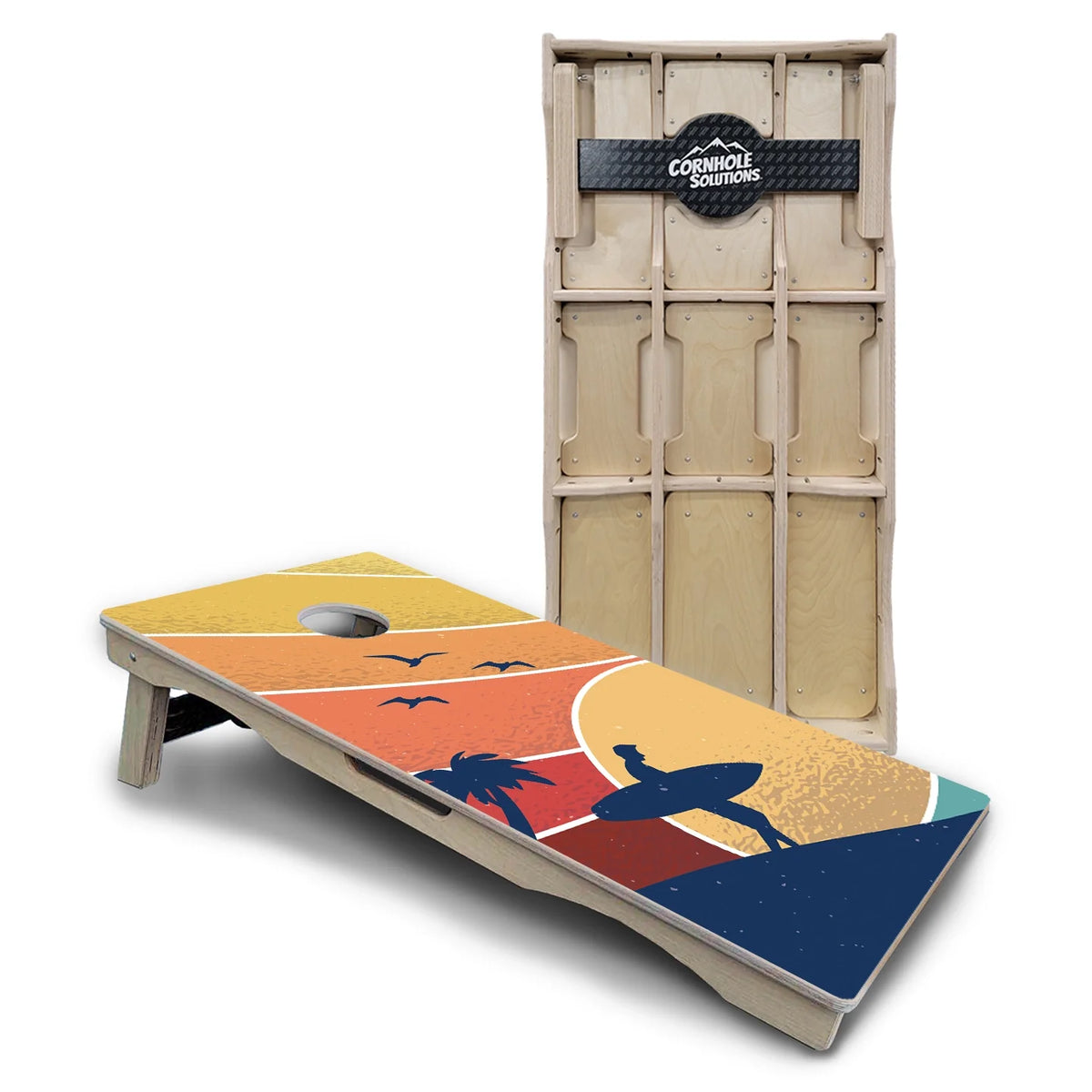 Retro Beach Cornhole Boards – Pro Lite or Pro Elite