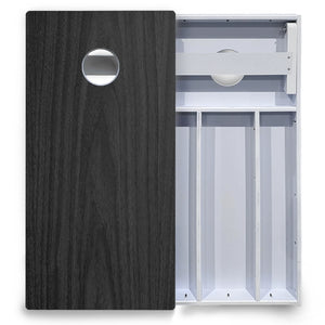 Dark Grey Wood Cornhole Boards - All Weather Series