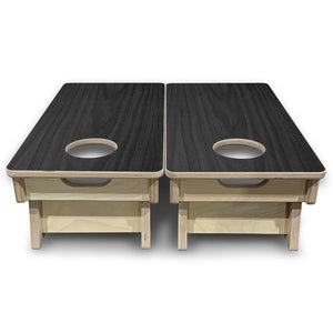 Dark Grey Wood - Mini or Vacation Size Cornhole Boards by Cornhole Solutions, custom cornhole board detail photo 4