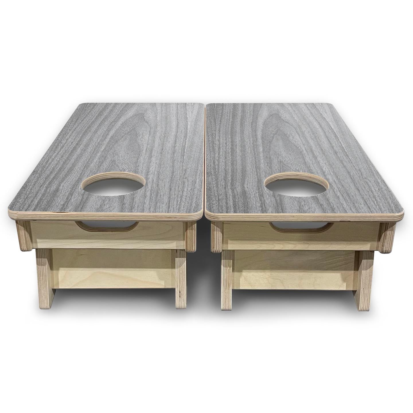 Light Grey Wood - Mini or Vacation Size Cornhole Boards by Cornhole Solutions, custom cornhole board detail photo 4