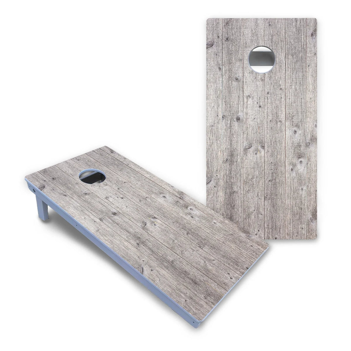 Driftwood Grey Stained Cornhole Boards - All Weather Series