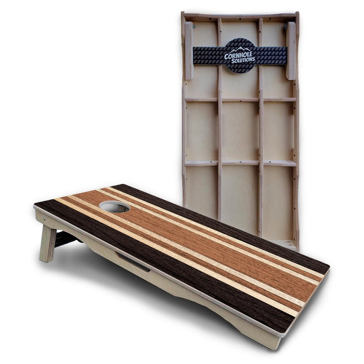 Woodgrain Stripe Cornhole Boards – Pro Lite or Pro Elite