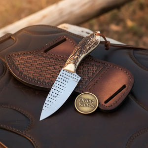 Crown Stag Drop Point Hunter Knife for Field Dressing and Camp Use