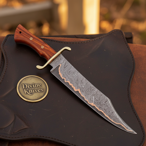 Cu-Mai Damascus Clip Point Bowie Knife for Heavy Field Work