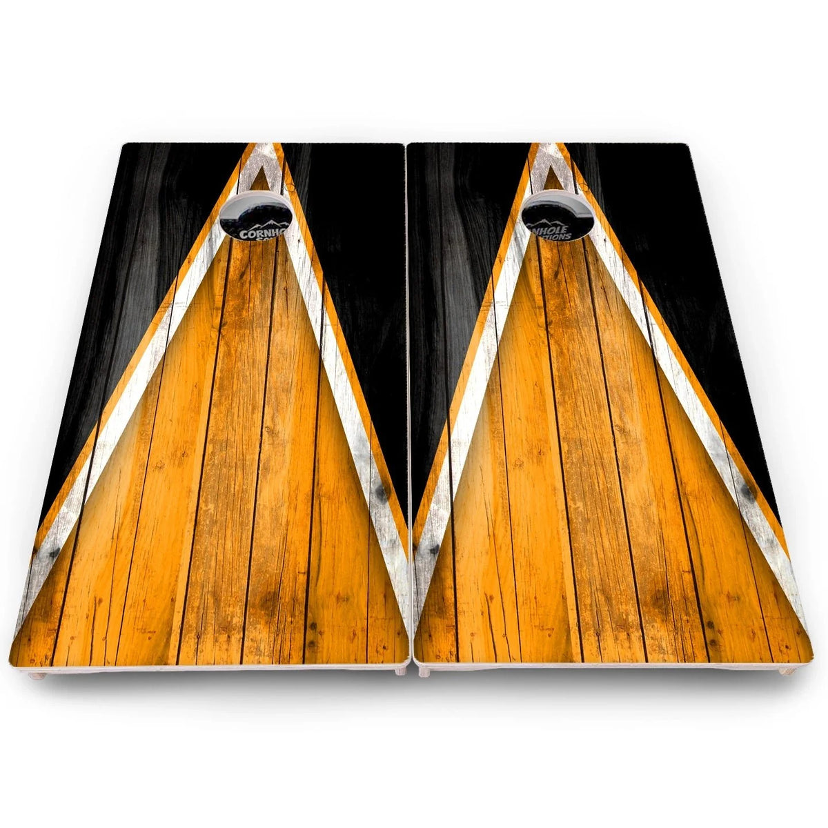 Black & Orange Triangle Cornhole Boards – Pro Lite or Pro Elite