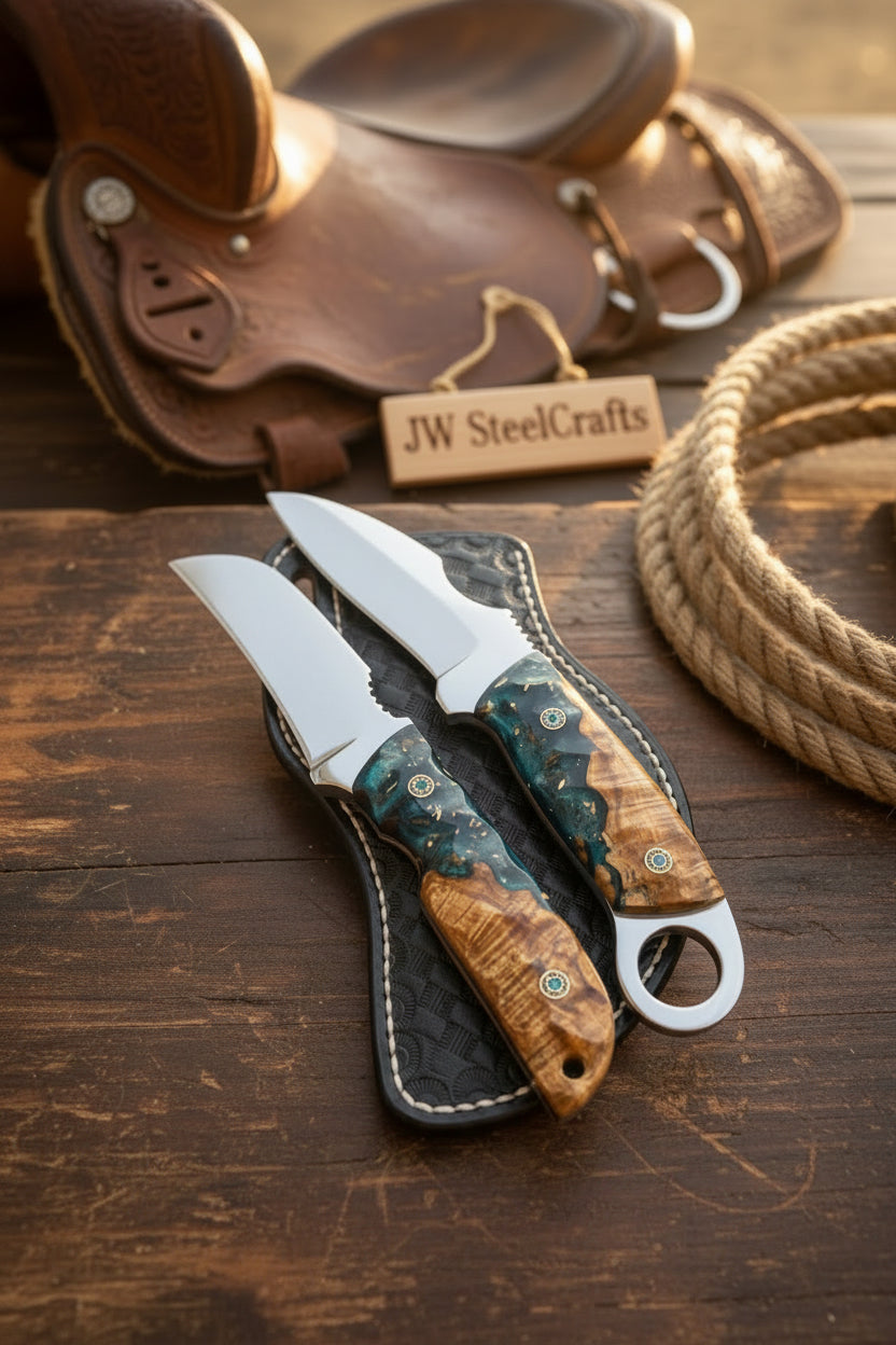 Timberline River Skinner Knife Duo by JW SteelCrafts