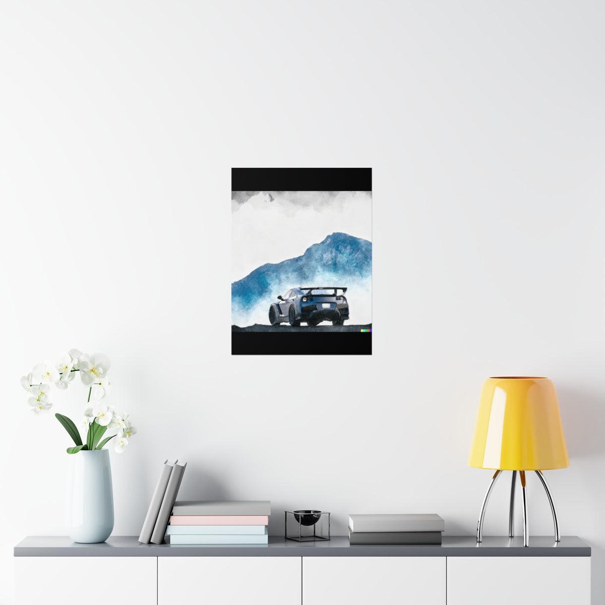 Nissan GTR water color Matte Vertical Posters