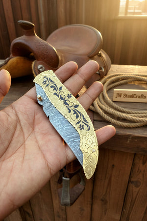 Calligraphy Engraved Brass Folder Knife product detail, view 4