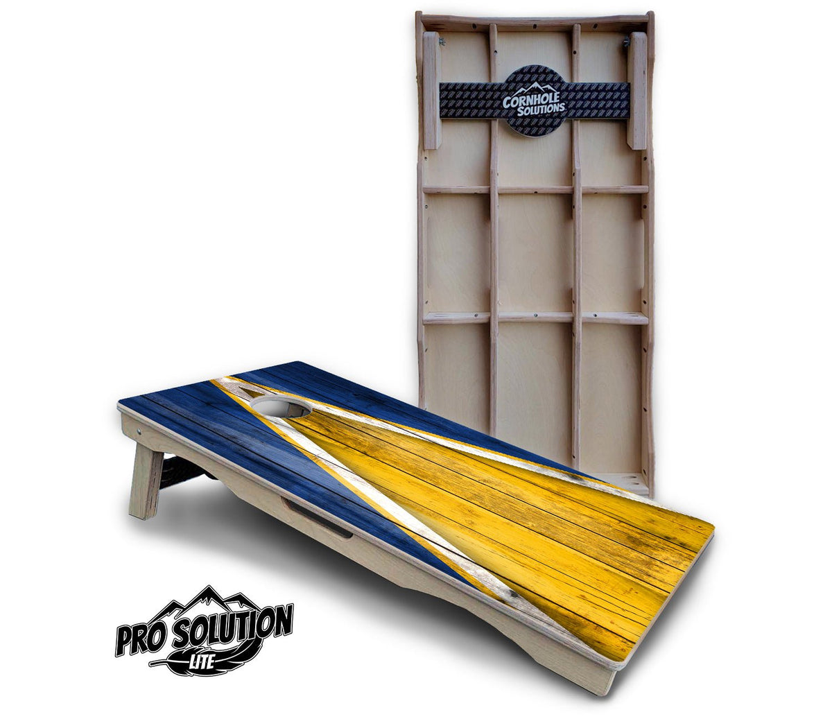 Yellow & Blue Triangle Cornhole Boards – Pro Lite or Pro Elite