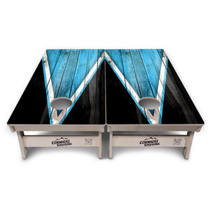 Sky Blue Triangle Cornhole Boards – Tournament Series